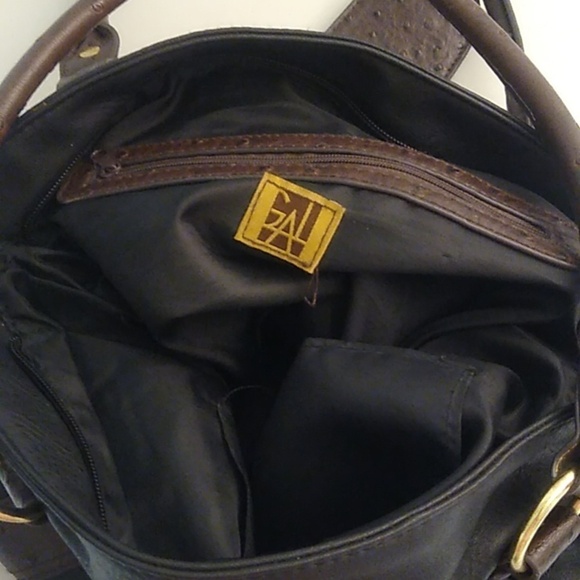 BLACK WITH BROWN & GOLD SHOULDER BAG, PURSE - Picture 3 of 6